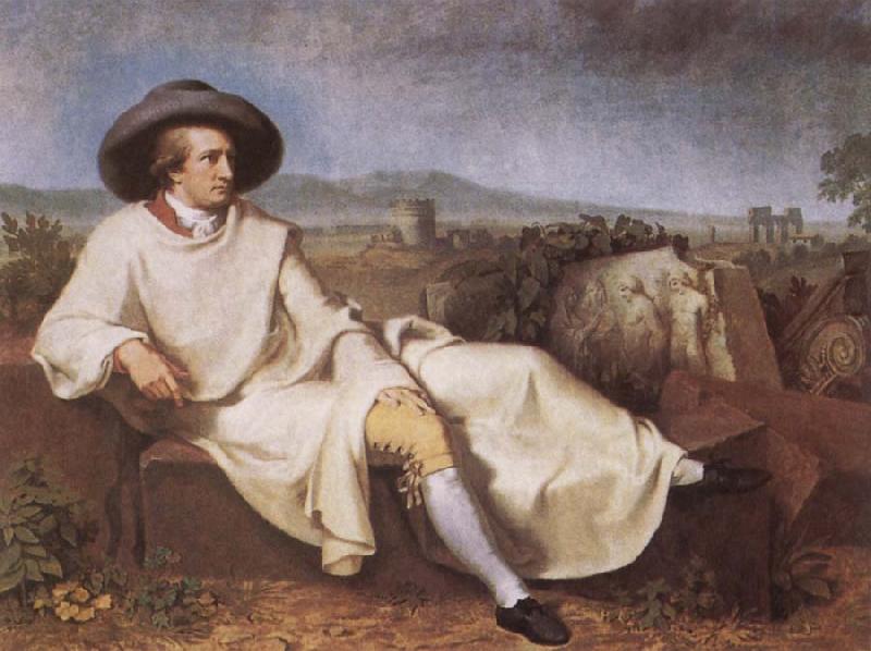 TISCHBEIN, Johann Heinrich Wilhelm Goethe in the Roman Campagna